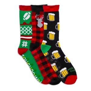 MEN'S 3 PACK TERRY HOLIDAY SOCKS